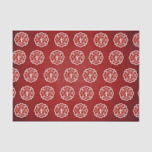 Papier Mousseline Rouge classique de motif de symbole de pompier