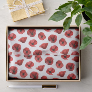 Papier Mousseline Rouge Coquelicot Floral Botanique Fleur des Champs