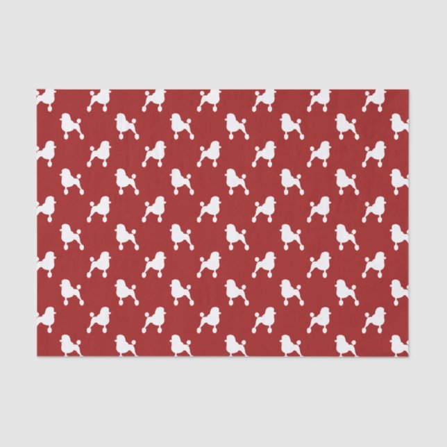 Papier Mousseline Rouge de fantaisie de motif de silhouettes de (Recto)