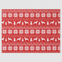 Rouge de motif de Noël de silhouettes de