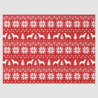Rouge de motif de Noël de silhouettes de