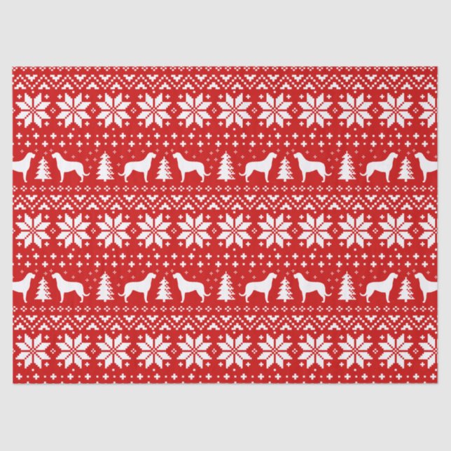 Papier Mousseline Rouge de motif de Noël de silhouettes de (Recto)