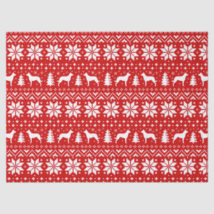 Papier Mousseline Rouge de motif de Noël de silhouettes de Beauceron