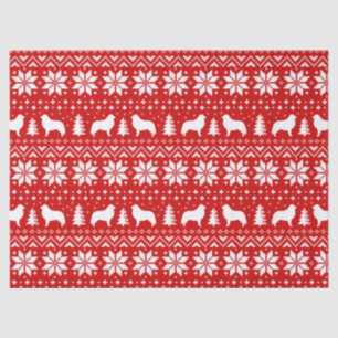 Papier Mousseline Rouge de motif de Noël de silhouettes de Grands