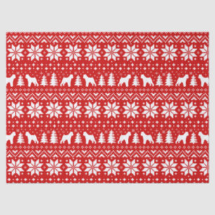 Papier Mousseline Rouge de motif de Noël de silhouettes de griffon
