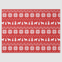 Rouge de motif de Noël de silhouettes de Shiba Inu