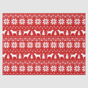 Papier Mousseline Rouge de motif de Noël de silhouettes de Terrier