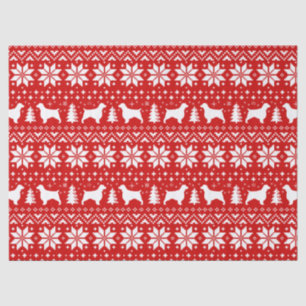 Papier Mousseline Rouge de motif de Noël de springers spaniels de