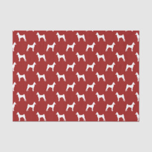 Papier Mousseline Rouge de motif de silhouettes de Basenji
