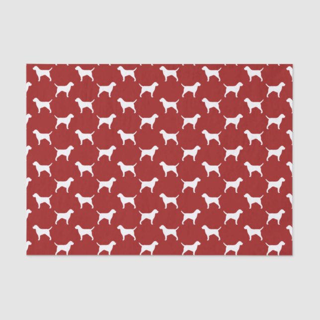 Papier Mousseline Rouge de motif de silhouettes de Terrier de (Recto)