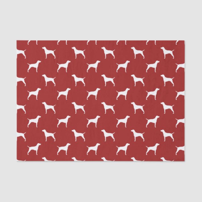 Papier Mousseline Rouge de motif de silhouettes de Vizsla (Recto)