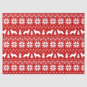 Papier Mousseline Rouge enduit plat de motif de Noël de chiens