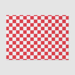 Papier Mousseline Rouge et blanc Checkered