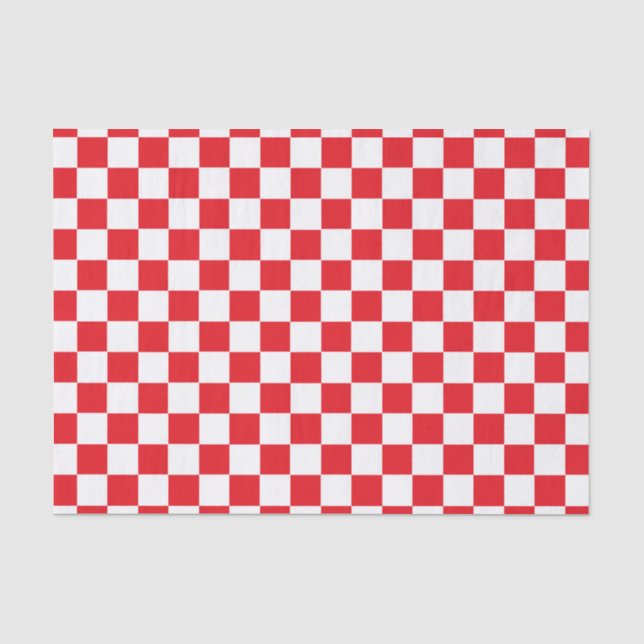 Papier Mousseline Rouge et blanc Checkered (Recto)