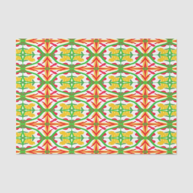 Papier Mousseline Rouge et jaune (Recto)