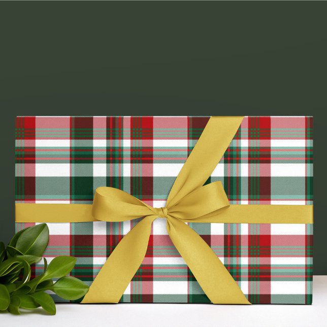 Papier Mousseline Rouge et vert écossais de Noël (Créateur téléchargé)