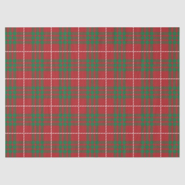 Papier Mousseline Rouge et vert plaid (Recto)