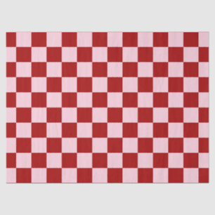 Papier Mousseline Rouge foncé et Pink Checkerboard