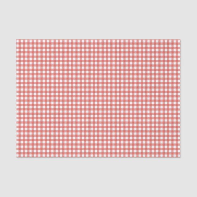 Papier Mousseline Rouge Gingham de Noël Classique (Recto)