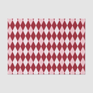 Papier Mousseline Rouge Jacquard Crimson rose Petit Diamant Forme