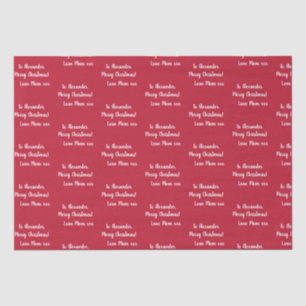 Papier Mousseline Rouge Joyeux Noël Personnalisé De Maman