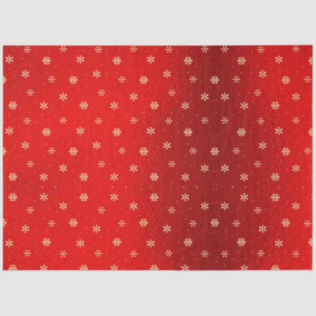 Papier Mousseline Rouge Métallurgie Pneus dorés Noël (Recto)