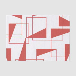 Papier Mousseline Rouge, moderne, dynamique, motif géométrique tenda
