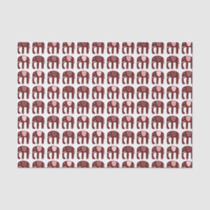 Papier Mousseline Rouge Motif rose éléphant