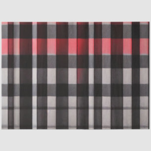 Papier Mousseline Rouge Noir Abstrait Plaid Collection moderne