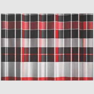 Papier Mousseline Rouge Noir Abstrait Plaid Collection populaire
