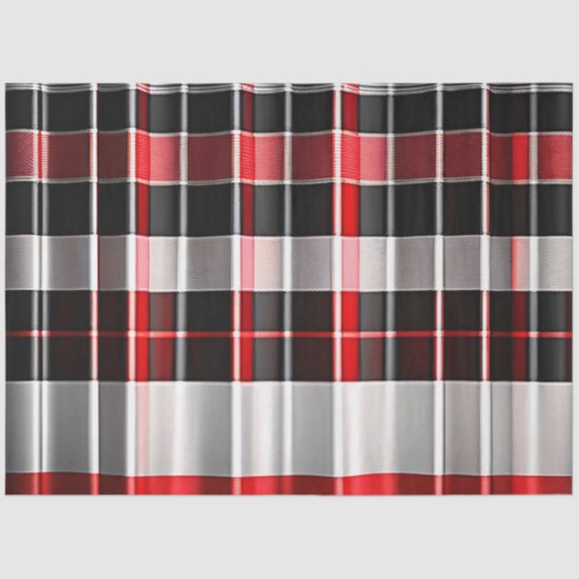 Papier Mousseline Rouge Noir Abstrait Plaid Collection populaire (Recto)