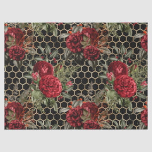 Papier Mousseline Rouge Rose Bee Series Design 60