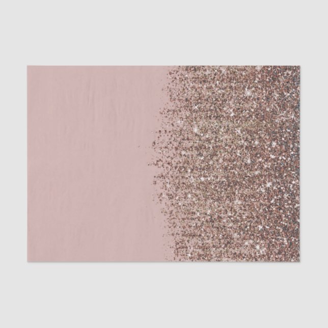 Papier Mousseline Rouge Taupe Rose Bronse Doré Paillettes Glamour (Recto)