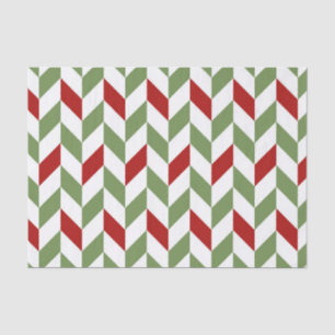 PAPIER MOUSSELINE ROUGE VERT BLANC ZIG ZAG STRIPES
