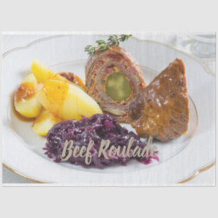 Papier Mousseline Roulade de boeuf avec pommes de terre et cuisine d