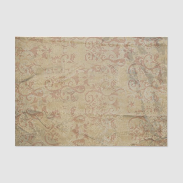 Papier Mousseline Rouleaux et fleurs de style victorien (Recto)