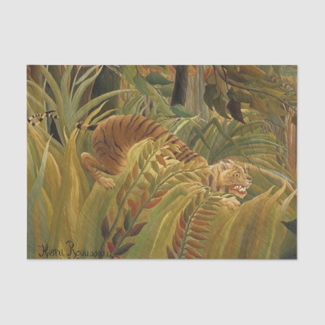 Papier Mousseline Rousseau Jungle Tropical Tiger Art (Recto)