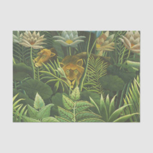 Papier Mousseline Rousseau Tropical Jungle Lion Peinture