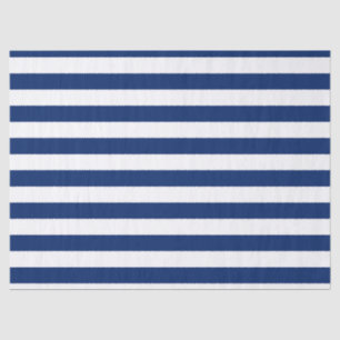 Papier Mousseline Royal Blue and White Stripes