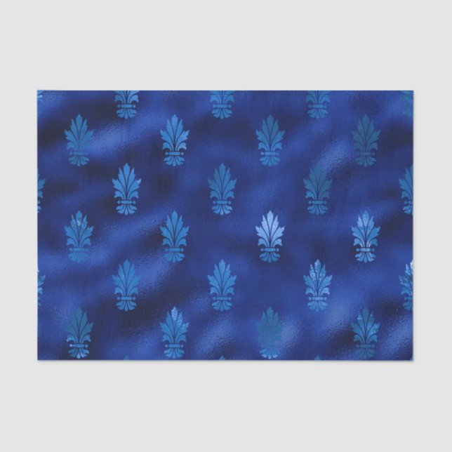 Papier Mousseline Royal Blue et Silver (Recto)