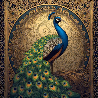 Papier Mousseline Royal Majestic Peacock R Facing