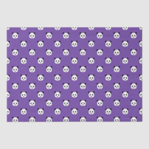Papier Mousseline Royal Purple - Motif Panda minimaliste