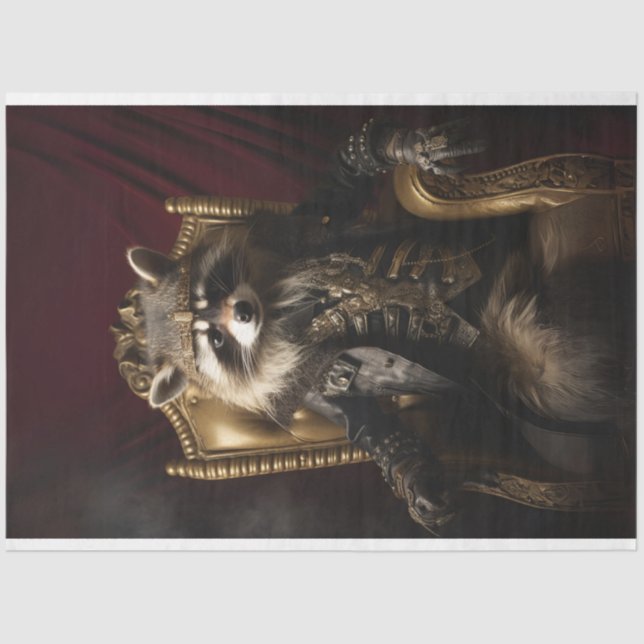 Papier Mousseline Royal Regal Raccoon King Decoupage (Recto)