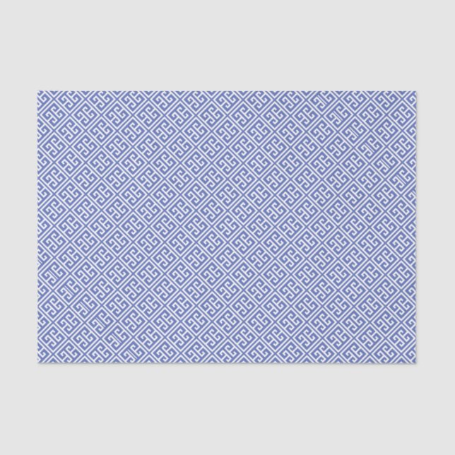 Papier Mousseline Royale Blue Greek Key (Recto)