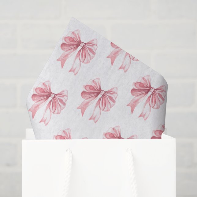 Papier Mousseline Ruban rose  (Sac cadeau)