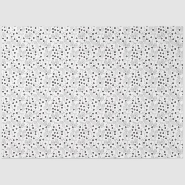 Papier Mousseline Rubans gris et points gris foncé (Recto)