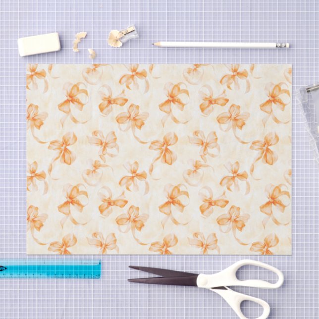 Papier Mousseline Rubans orange pêche Anniversaire (Artisanat)