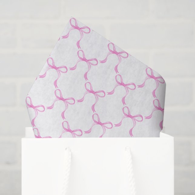 Papier Mousseline Rubans Rose Decoupage (Sac cadeau)