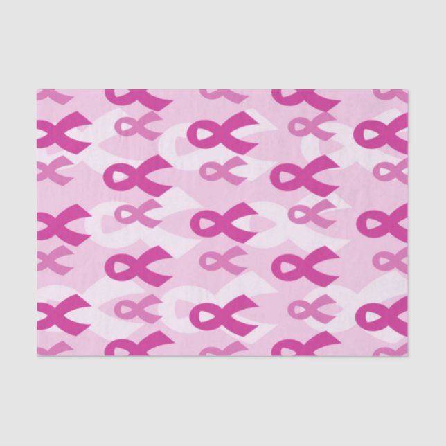 Papier Mousseline Rubans roses/Lumière...Cancer du sein (Recto)