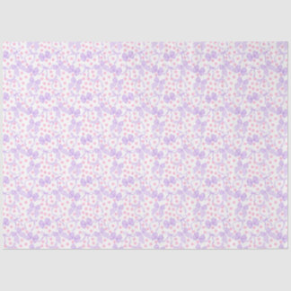 Papier Mousseline Rubans violets avec des points roses